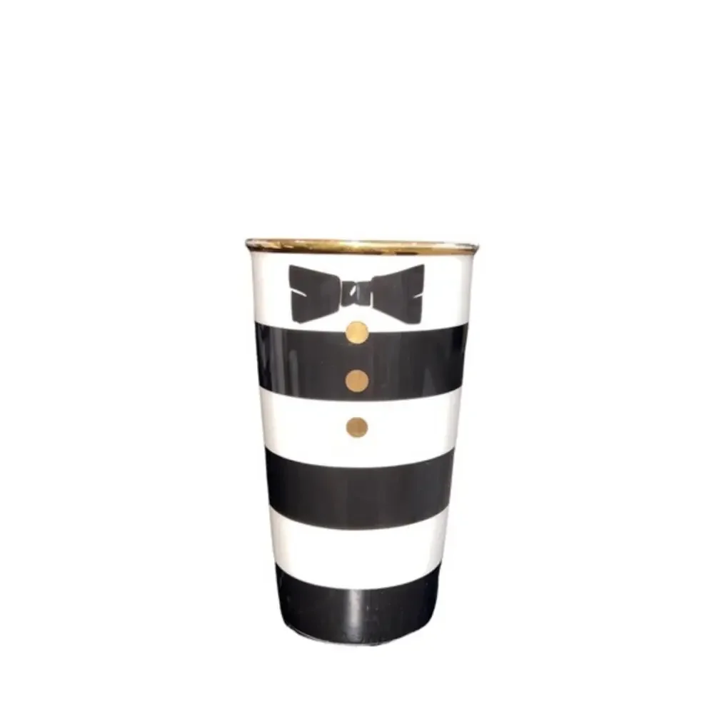 Starbucks‎ Coffee x Alice + Olivia Black & White Striped Ceramic Travel Mug